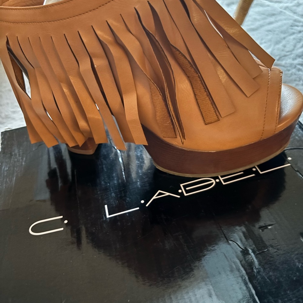 C Label Brown Fringe Platform Shoes